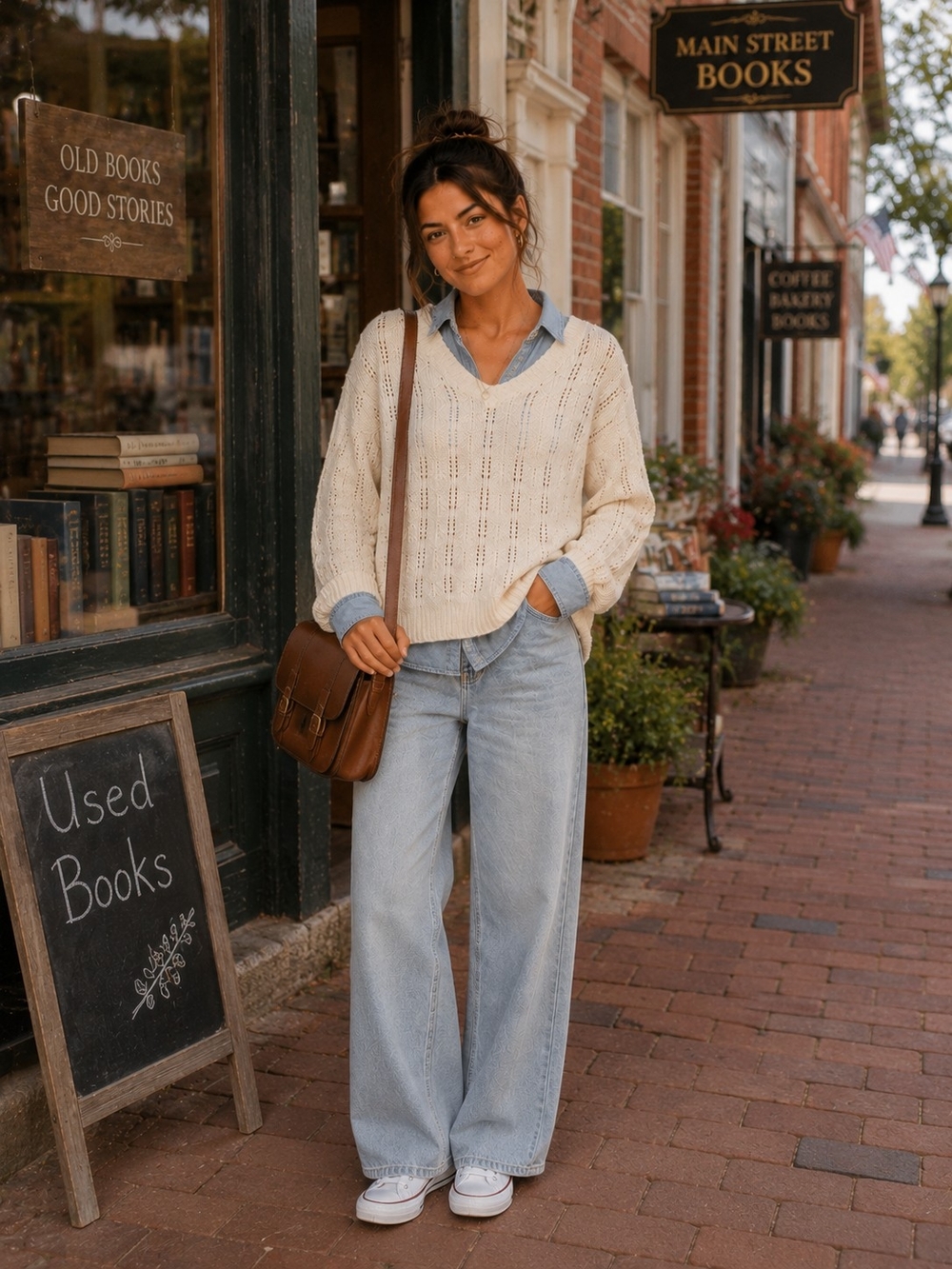 Cozy Co Open Knit Sweater S/M Cream Cottagecore Boho Lightweight Pullover